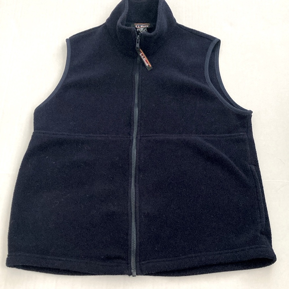 L.L. Bean Fleece Full Zip Vest Navy Blue Size Small